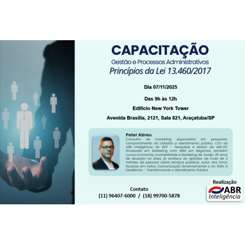 CAPACITAÇÃO GESTÃO E PROCESSOS ADMINISTRATIVOS - LEI 13.460/2017 - 07 DE NOVEMBRO DE 2025 - ARAÇATUBA/SP