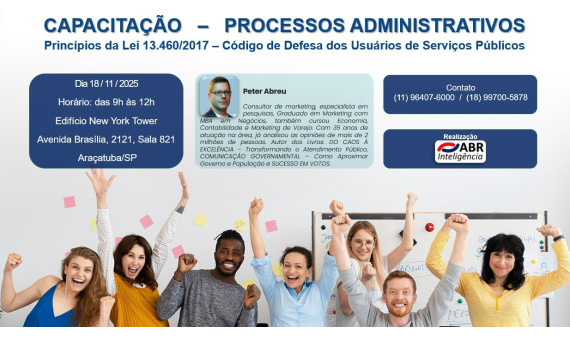 CAPACITAÇÃO GESTÃO E PROCESSOS ADMINISTRATIVOS - LEI 13.460/2017 - 18 DE NOVEMBRO DE 2025 - ARAÇATUBA/SP