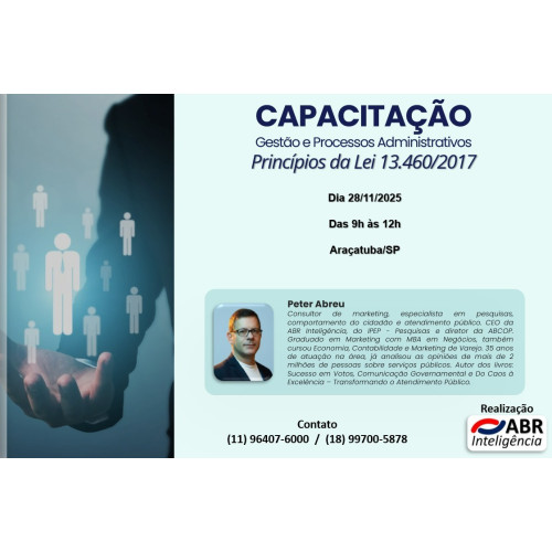 CAPACITAÇÃO GESTÃO E PROCESSOS ADMINISTRATIVOS - LEI 13.460/2017 - 28 DE NOVEMBRO DE 2025 - ARAÇATUBA/SP