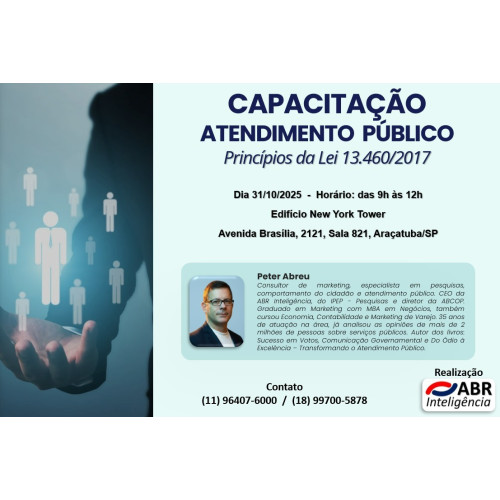 CAPACITAÇÃO DE ATENDIMENTO PÚBLICO - LEI 13.460/2017 - 31 DE OUTUBRO DE 2025 - ARAÇATUBA/SP