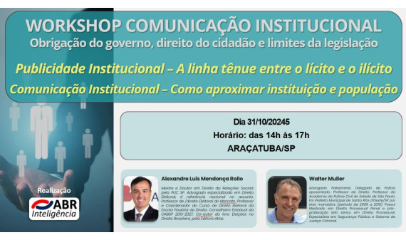 WORKSHOP COMUNICAÇÃO INSTITUCIONAL - 31 DE OUTUBRO DE 2025 - ARAÇATUBA/SP WORKSHOP COMUNICAÇÃO INSTITUCIONAL - 31 DE OUTUBRO DE 2025 - ARAÇATUBA/SP