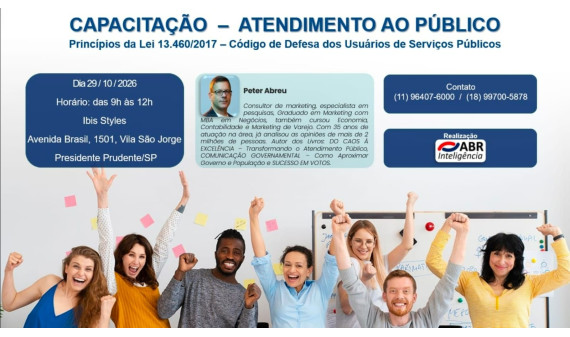CAPACITAÇÃO - EXCELÊNCIA EM ATENDIMENTO PÚBLICO  - 29 DE OUTUBRO DE 2026 - PRESIDENTE PRUDENTE/SP