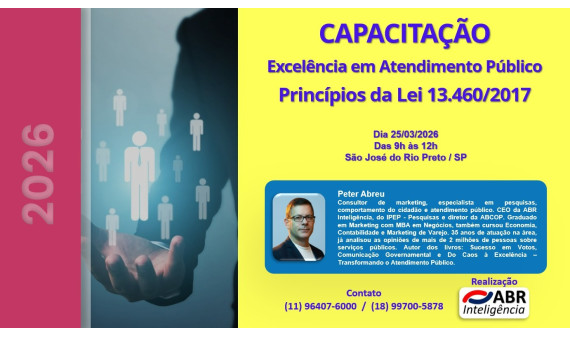 CAPACITAÇÃO - EXCELÊNCIA EM ATENDIMENTO PÚBLICO - 25 DE MARÇO DE 2026 - SÃO JOSÉ DO RIO PRETO/SP CAPACITAÇÃO - EXCELÊNCIA EM ATENDIMENTO PÚBLICO - 25 DE MARÇO DE 2026 - SÃO JOSÉ DO RIO PRETO/SP